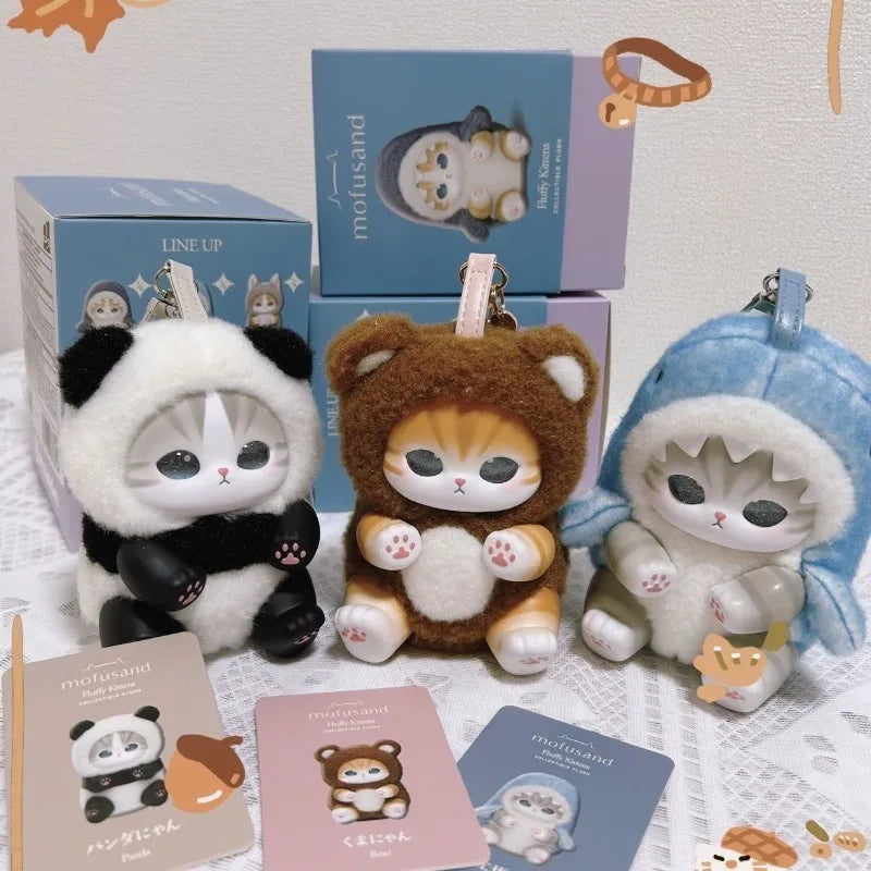 Cute Cat Doll Plush Keychain, Animal Dress Modeling, Vinyl Doll，bag Decoration Pendant,Surprise Blind Box，ideal Toy Gift Pendant