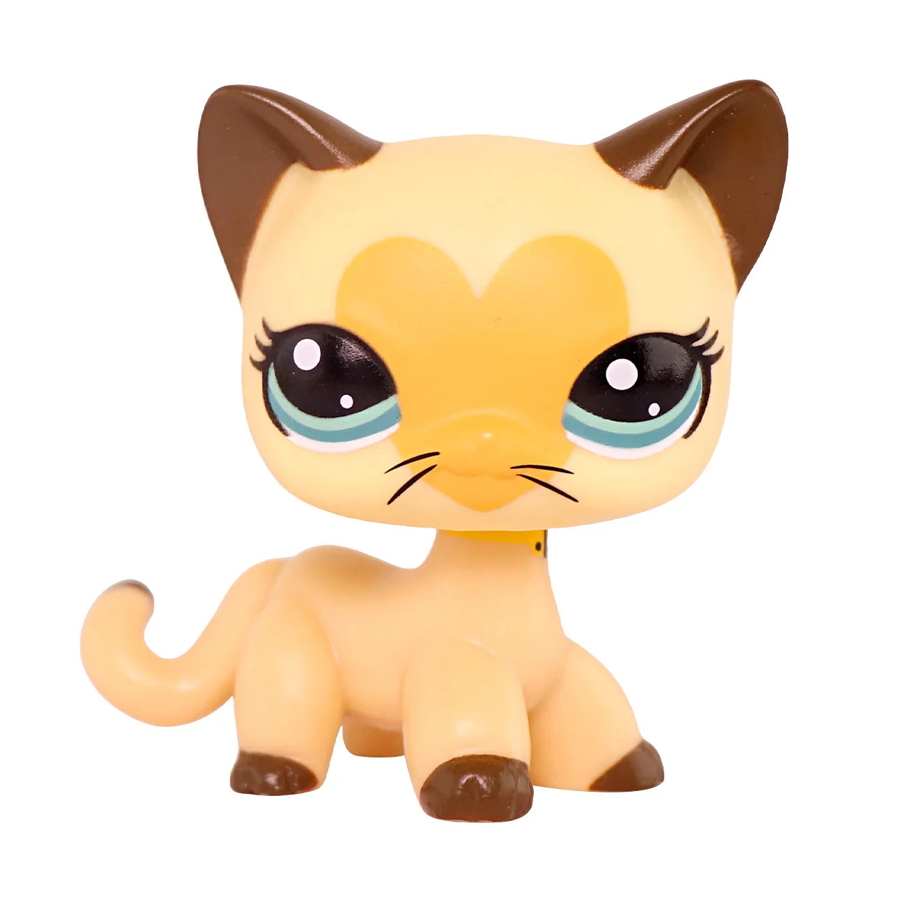 LPS Mini Pet Shop Pet Bobble Head Toy Rare Yellow Short Hair Cat Collectible Gift for Child Cute Animal Toys