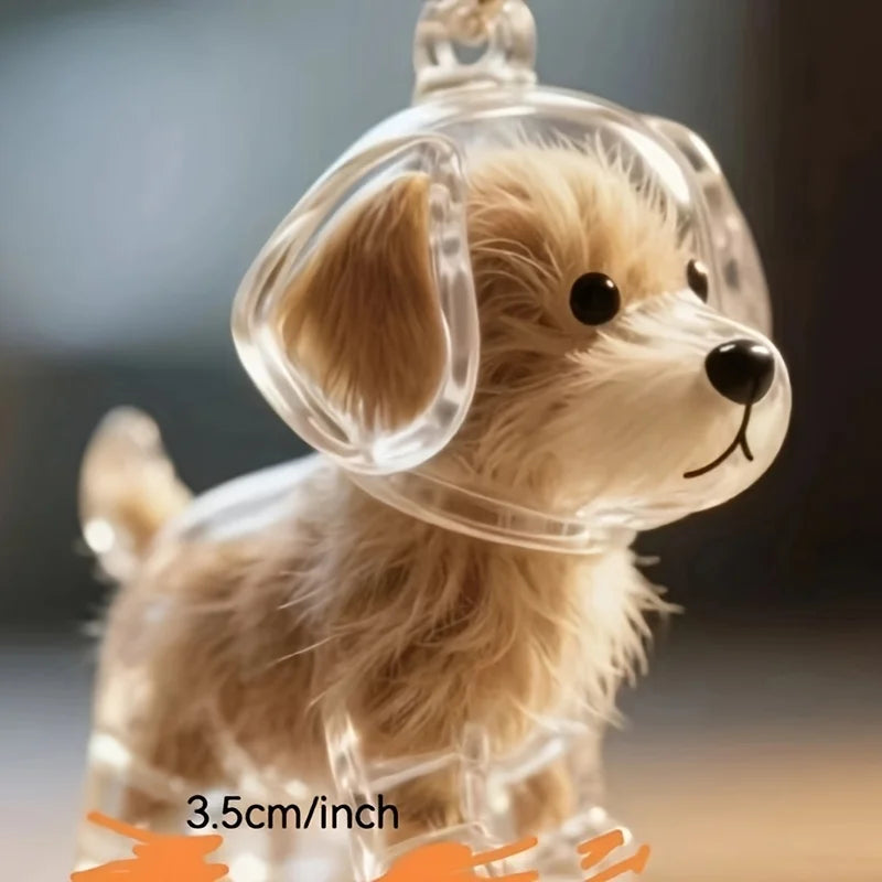 Clear Pet Hair Memorial Capsule DIY Dog Fur Keepsake Pendant for Keychain Puppy Hair Storage Container for Pet Lovers Gift