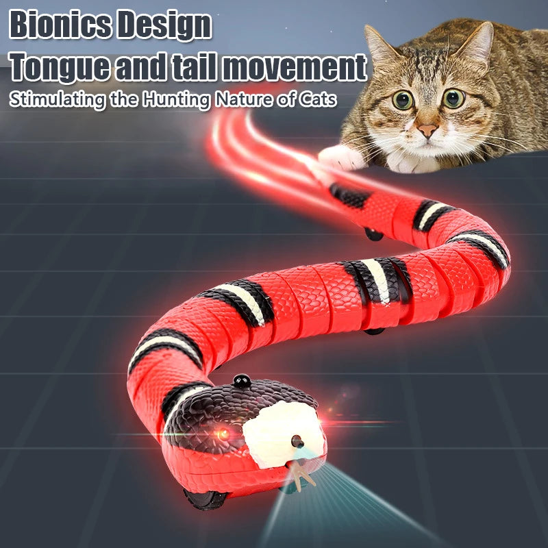 1PC Smart Sensing Cat Toys Interactive Automatic Eletronic Snake Cat Indoor Play Kitten Toy USB Rechargeable for Cats Kitten