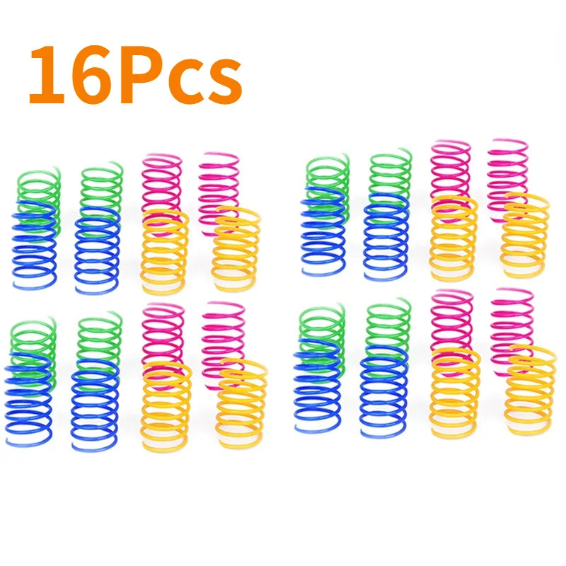 Plastic Colorful Spring Jumping Funny Cat Toys Cat Pet Supplies Kitten Coil Spiral Cat Toys Interactive Cat Pet Toy Pet Products