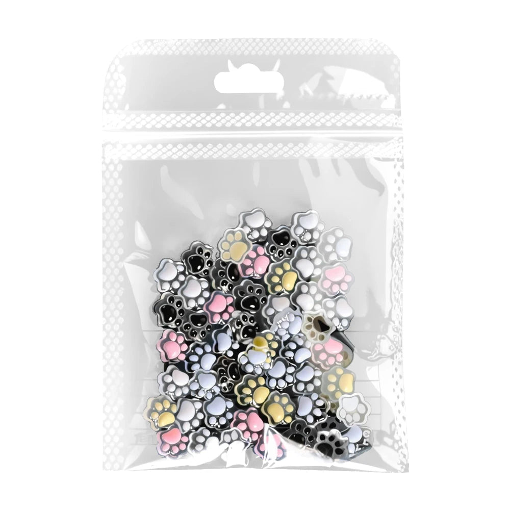 50Pcs 3D Luminous Cat's Paw Nail Charms Cute Resin Cat Paws Y2K Nail Art Decorations DIY Hair Clip Crafts Manicure Accessories