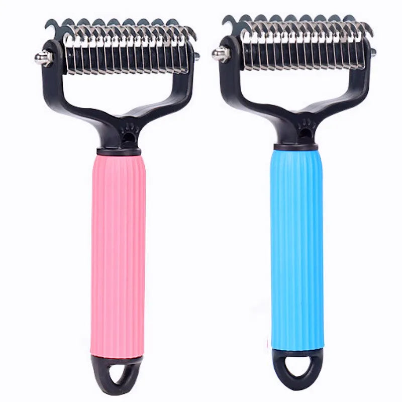 Dog Comb Knife Dogs Combs Double-sided Pet Hair Remover Stainless Steel Dog Brush for Hair Knot Cleaning Dogs Brush Pet Products