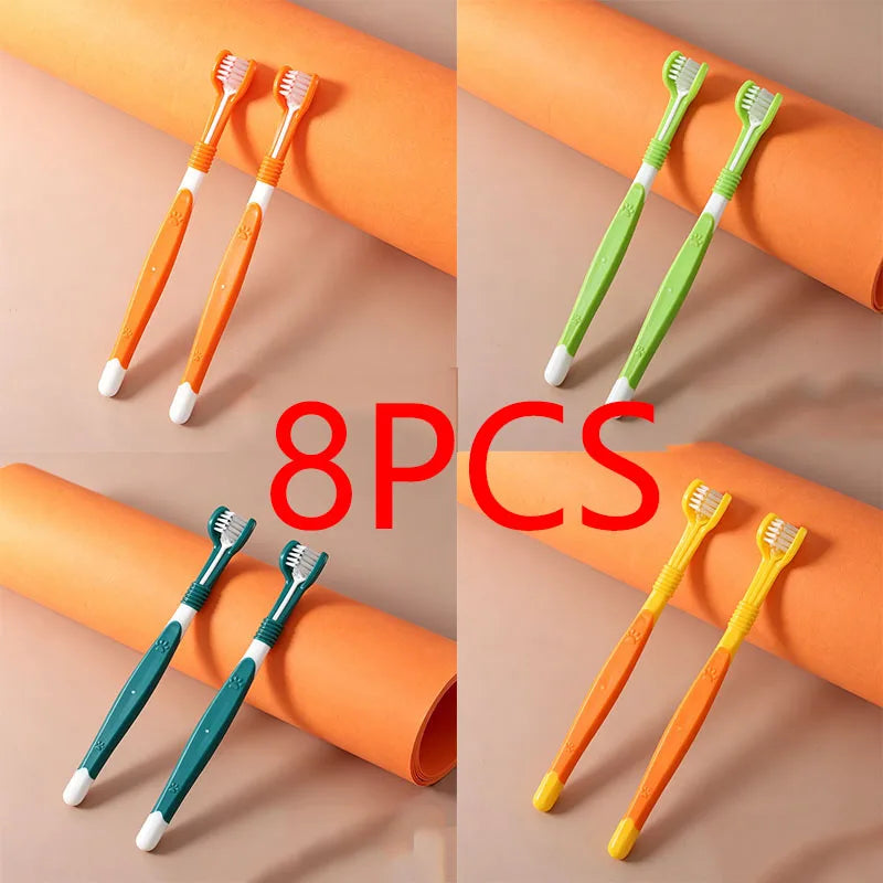 3-Sided Pet Toothbrush Dog Plastic Toothbrush Removing Tartar Cleaning Mouth Pet Care Cat Cleaning Mouth Dog Accessories