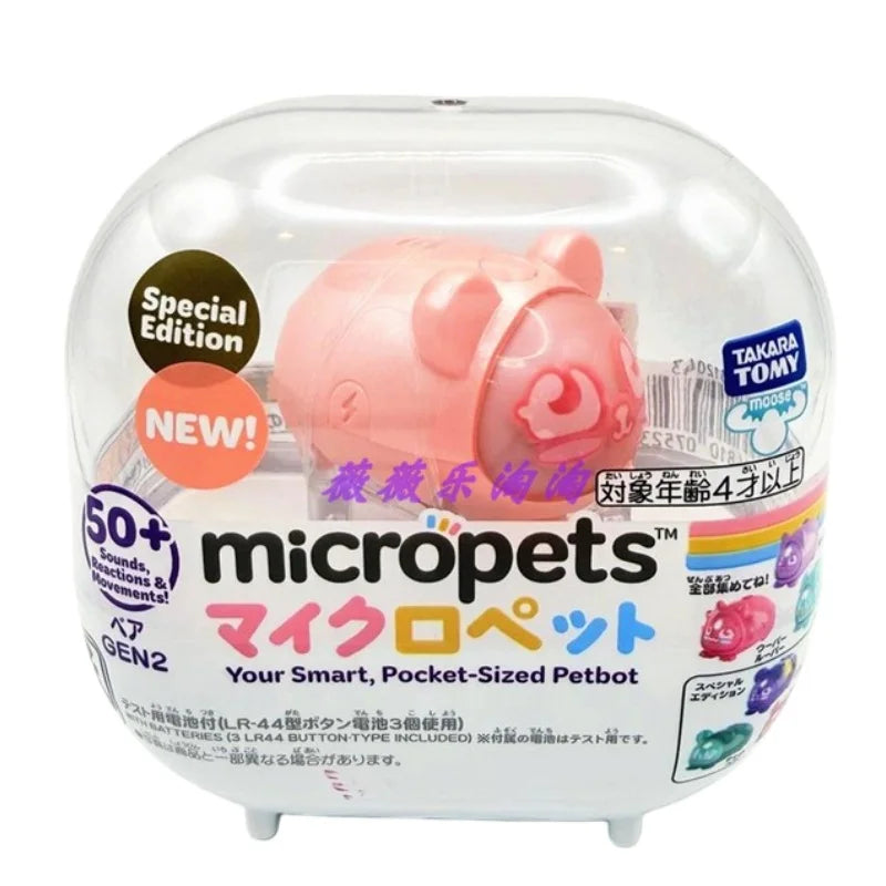 Genuine Takara Tomy Micropets Pocket-Sized Petbot Cat Rabbit Dog Series Electron Pet Interaction Machine Toy Birthday Gifts