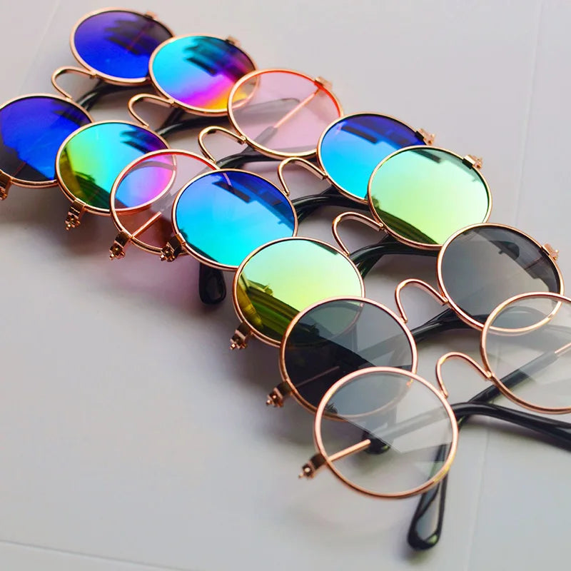Cat Sunglasses Lovely Vintage Round Reflection Eye Wear Glasses for Small Dog Cat Pet Photos Pet Products Props Accessories