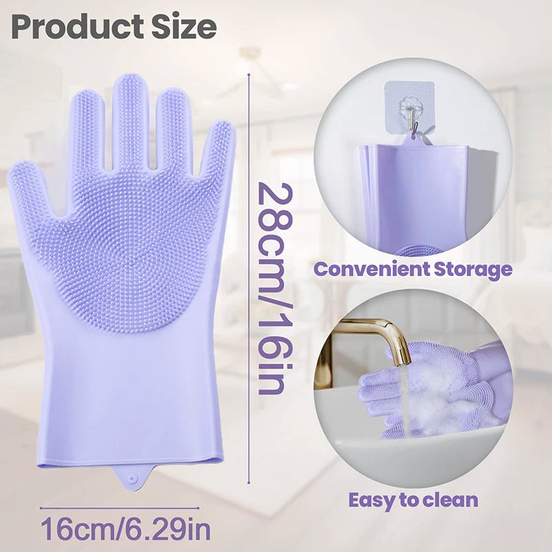 Pet Grooming Bathing Gloves Dog Cat Bathing Shampoo Scrubber Magic Massaging Cleaning Cleanner Sponge Silicon Hair Removal Glove