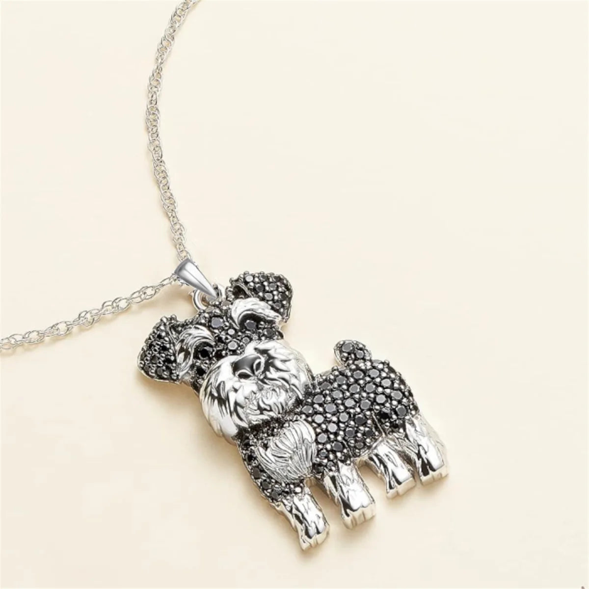 Exquisite and Cute Schnauzer Dog Pendant Necklace for Women Elegant Pet Puppy Jewelry Animal Accessories Dog Lovers Gift