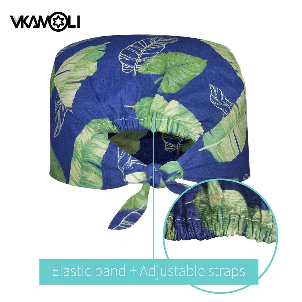Cloud printing man and womens Scrubs Caps Pet Grooming Agency Work Scrubs Breathable Lab Hat sgorro enfermera nursing cap