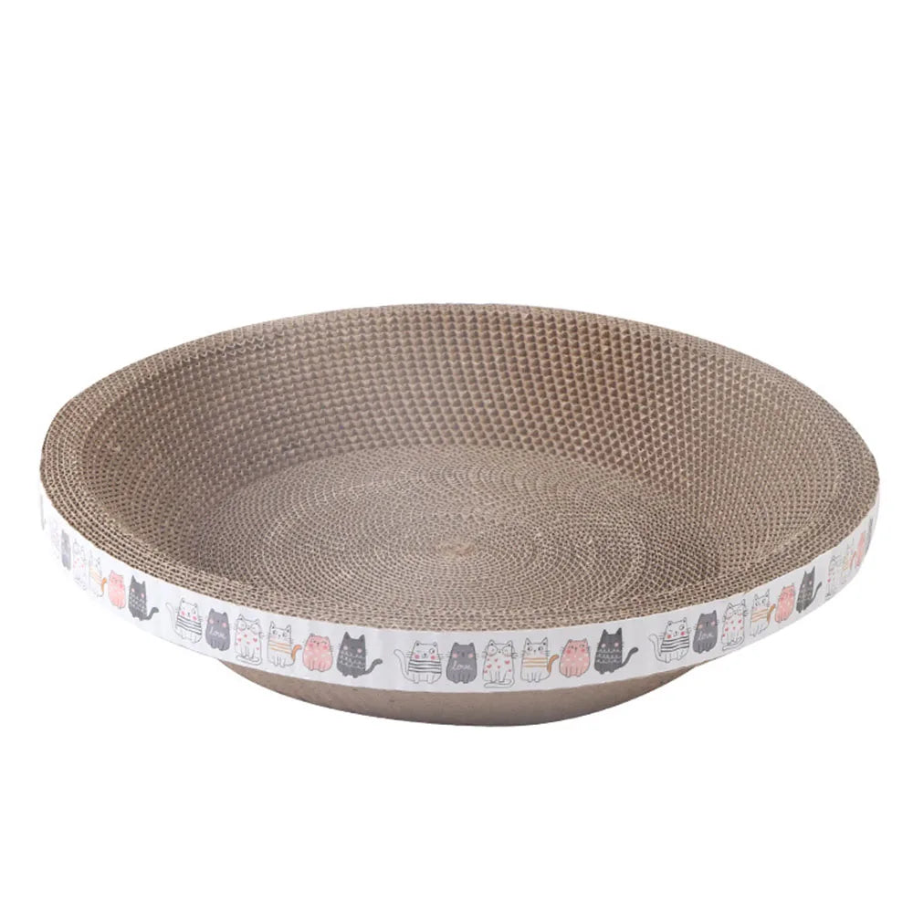 L Size Cat Toys Pet Bed Scratching Board Corrugated Cardboard Bowl Pad Cats Scratcher Toy Oval Grinding Claw Toy Cat Accessories