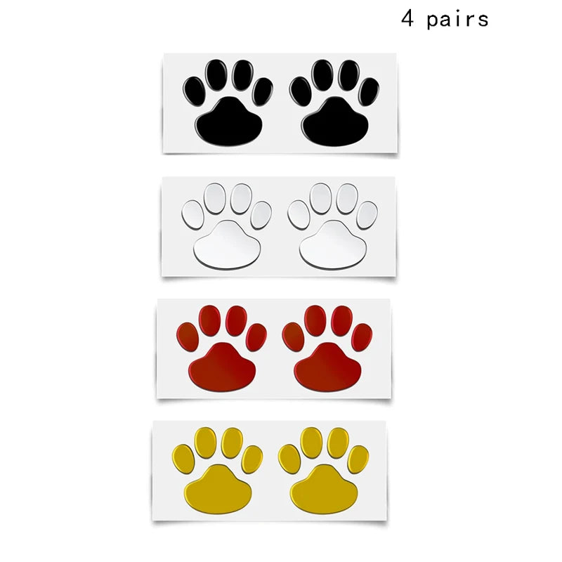 Car Stickers Creative Decals Paw 3D Animal Dog Cat Foot Prints Decal Car Motocycle Sticker Car Accessories