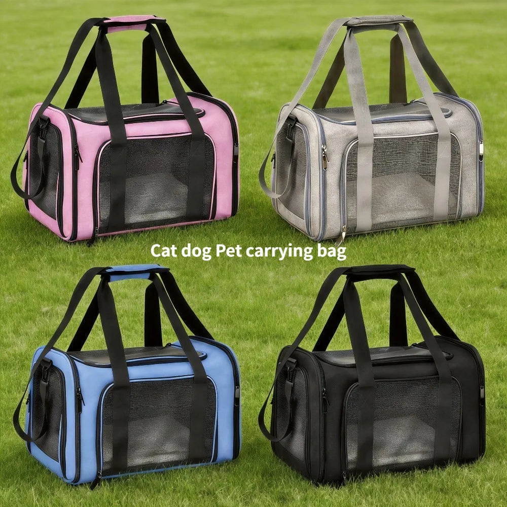 Portable Breathable Dog and Cat Carrying Bag - Soft Side-Back Bag - Pet Backpack - Pet Travel Bag - Travel and Play Pet Handbag