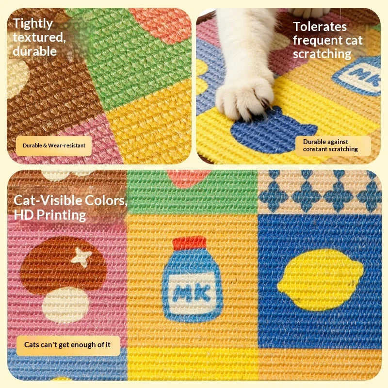 New Visible Vertical Sisal Cat Scratching Board, Wall Mounted Wear Resistant Non Shedding Cat Scratcher Mat Indoor Cat Entertain