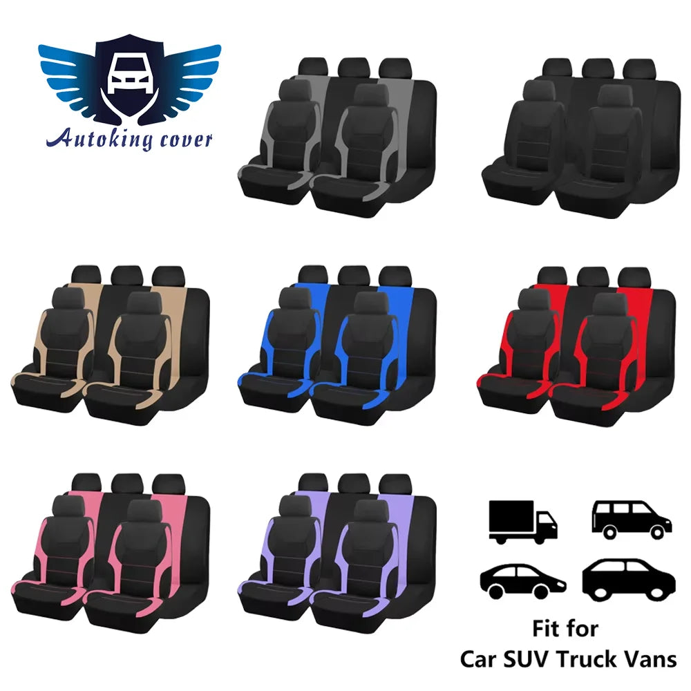 Universal Polyester Car Seat Covers Sporty Design Fit For Most Car Suv Truck Four Season Seat Cover For Car Accessories Interior