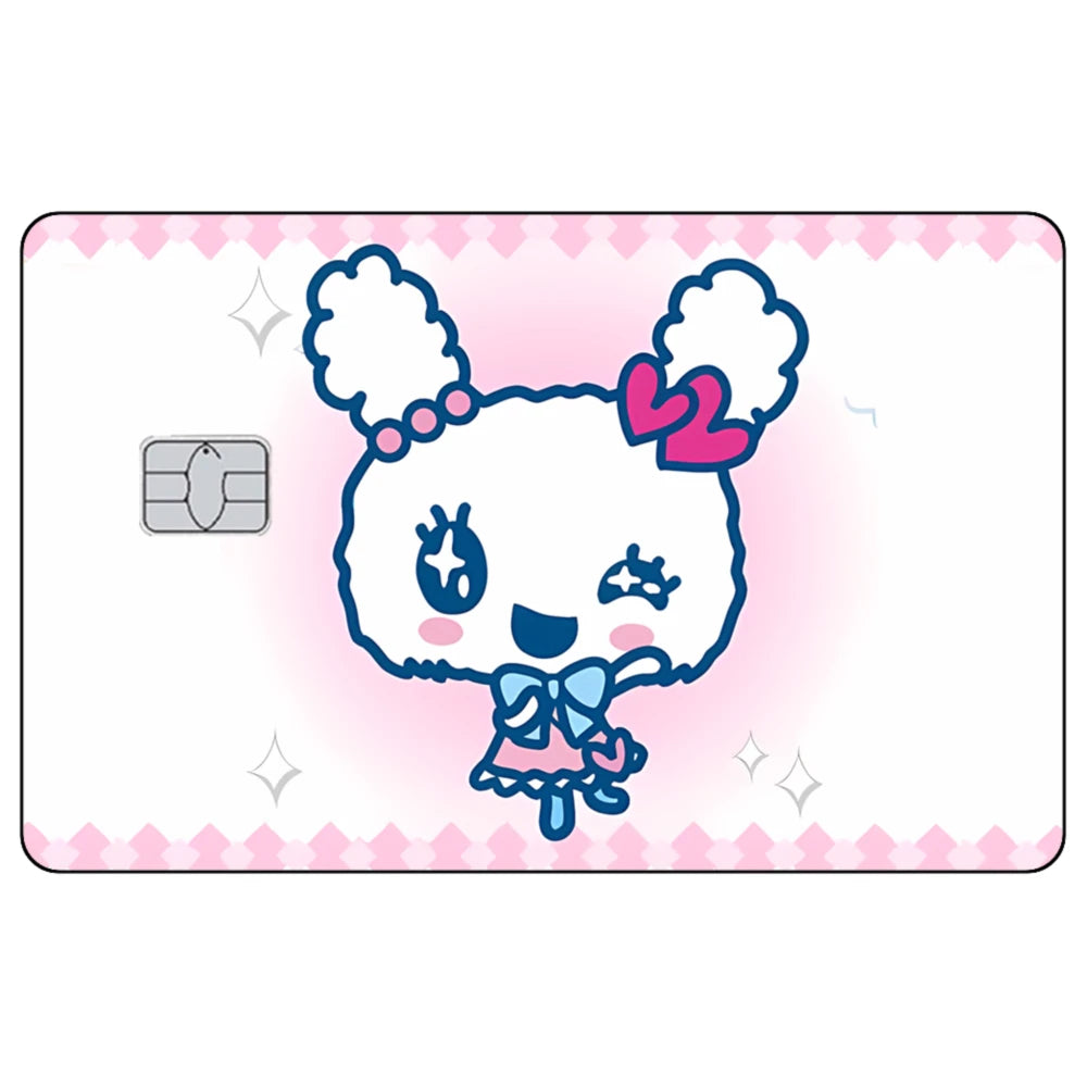 Cute Cartoon Mametchi Credit Card Skin Sticker Electronic Pet Matte Stickers for VISA Cards and Other IC Magnetic Cards Decal