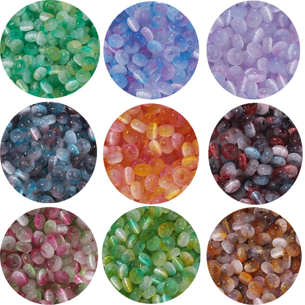 100Pcs/Lot 4mm Glass Imitation Cat Eye Round Beads for Handmade Making Jewelry DIY Bracelet Necklace Accessories