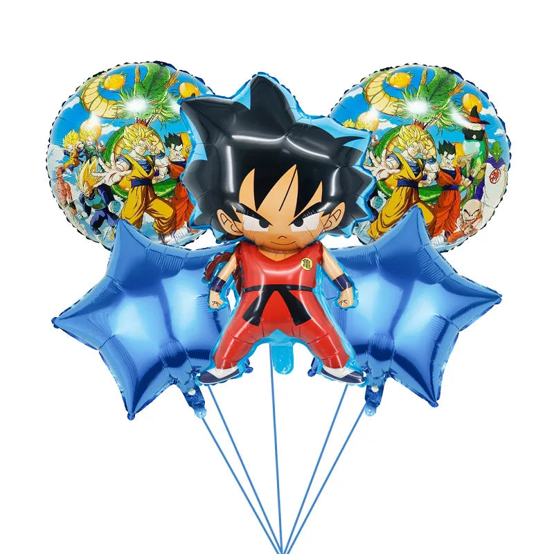 Anime Saiyan Goku Aluminum Foil Balloon Pack Dragon Cartoon Themed Kids Birthday Party Decor Supplies