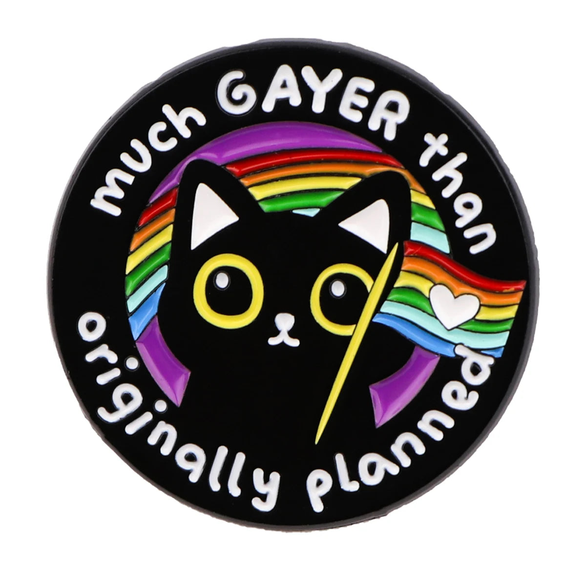 Cute Rainbow Galaxy Cat Enamel Pins Kawaii Cartoon Brooches Animal Lapel Badges Jewelry Gifts for Cat Lovers & Pride Accessories