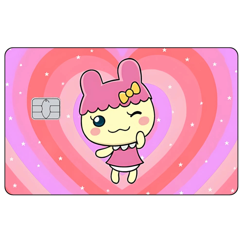 Cute Cartoon Mametchi Credit Card Skin Sticker Electronic Pet Matte Stickers for VISA Cards and Other IC Magnetic Cards Decal
