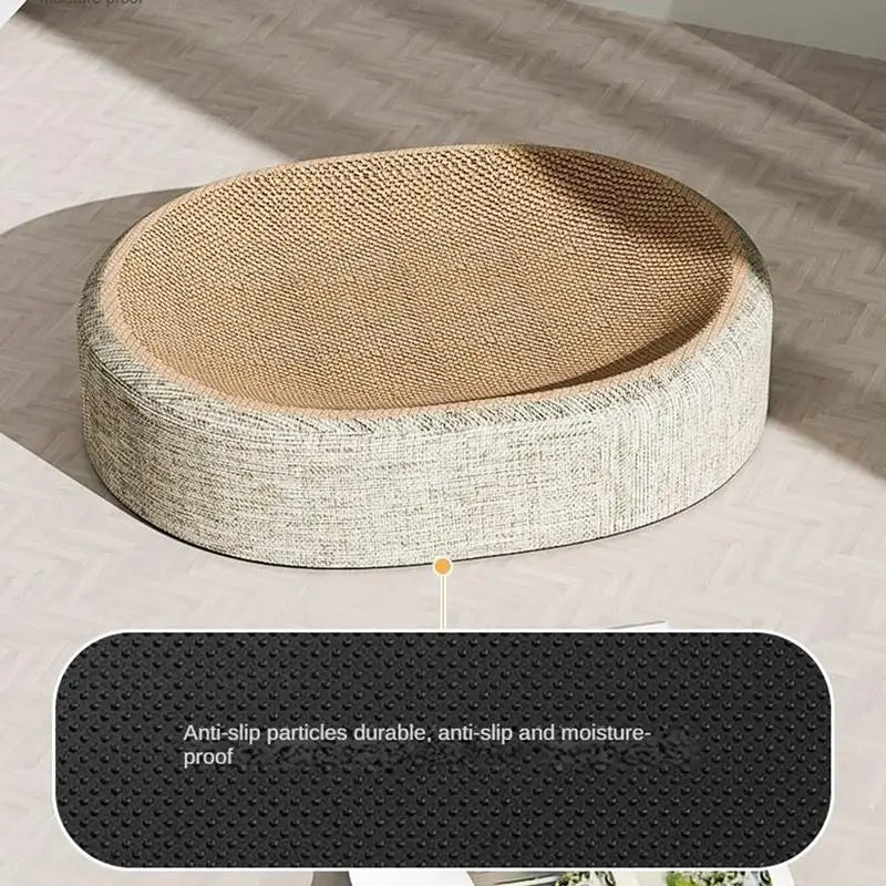 10A-2in1 Cat Scratching Board Protect Furniture Grinding Claw Toys Oval Sisal Weaving Wear-resistant Cat Nest Cat Accessories