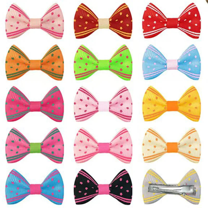 10/20Pcs Dot Pet Grooming Hair Clips Dog Cat Bows Hairpin Pet Girls Barrette for Small Dogs Supplies Pet Hair Grooming Acce