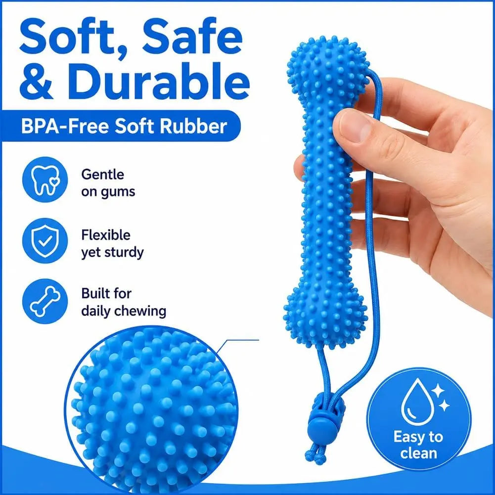 Dual Action Canine Dental Prop Dog Dental Chew Toy Helper For Easier Dog Teeth Brushing Oral Care Accessory