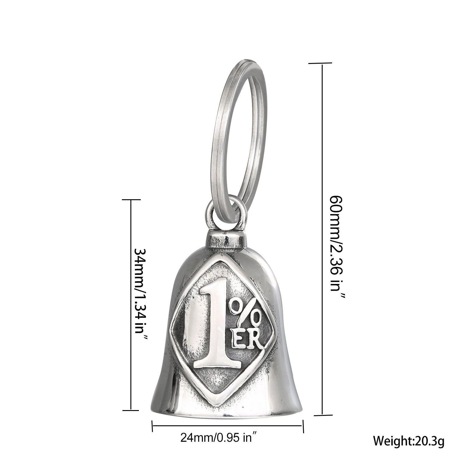 Motorcycle Guardian Bell Key Chain for Riders,Stainless Steel Biker Bells Accessories & Live To Ride for Luck