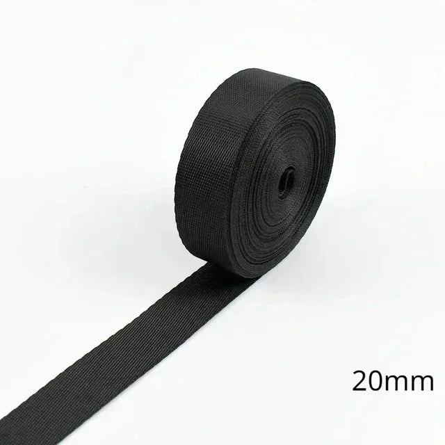 5M 10-100mm Black Nylon Webbing Tape Backpack Strap Pet Collar Safety Belt Ribbon Band DIY Bag Clothing Sewing Accessories