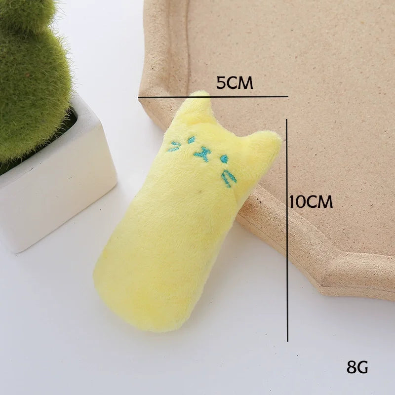 Catnip Plush Thumb Toy For Cats Scratch Resistant Chewable Kitten Molar Toy Interactive Self-Play To Relieve Boredom Durable