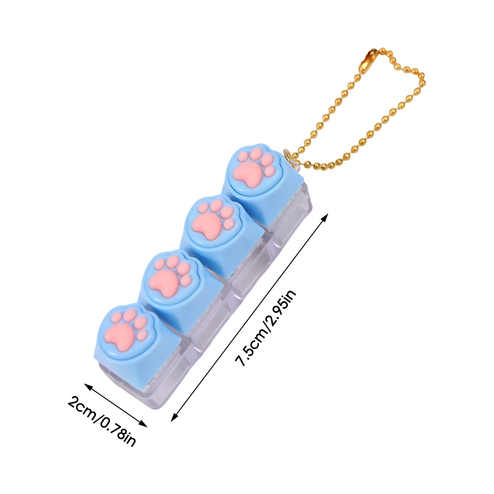 Silicone Cat Paw Keychain Stress Relief Toy for Keyboard Lovers Portable Fidget Keyring Gifts Press Button Anxiety Relief