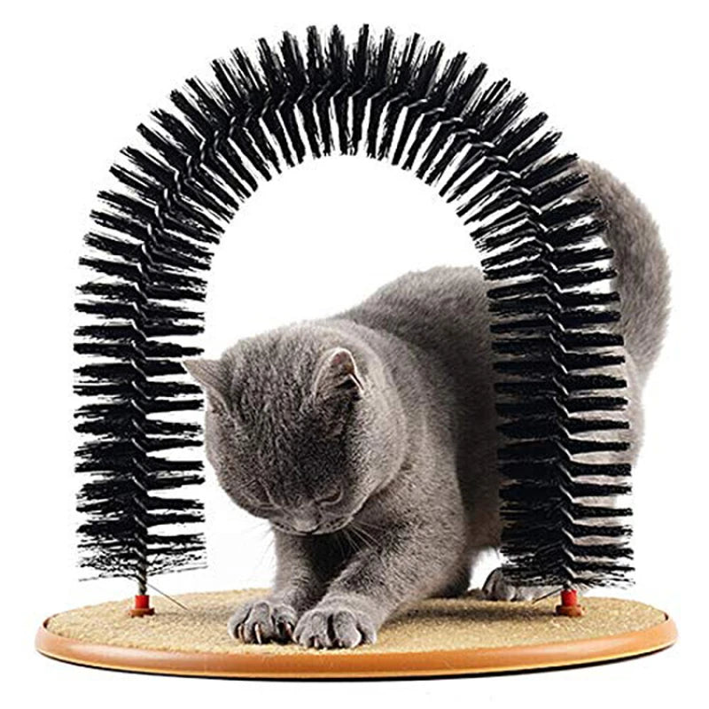 Arch Cat Self Groomer Brush, Cat Rubbing Massager Arch Door, Cat Scratching Pad Pet Hair Remover Grooming Toy