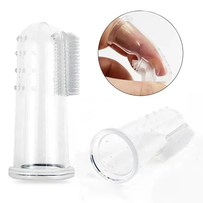 1 Sets of Pet Silicone Finger Sleeves Boxed Toothbrushes for Cats Dogs Brushing Finger Sleeves Pet Teeth Oral Cleaning Products