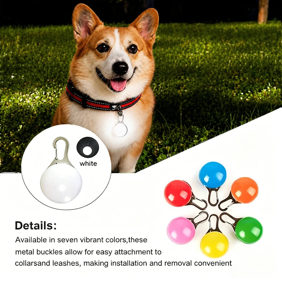 Rechargeable USB LED Dog Collar Pendant Pet Luminous Flash Light for Puppy Leash Accessory Decoration Dog Necklace