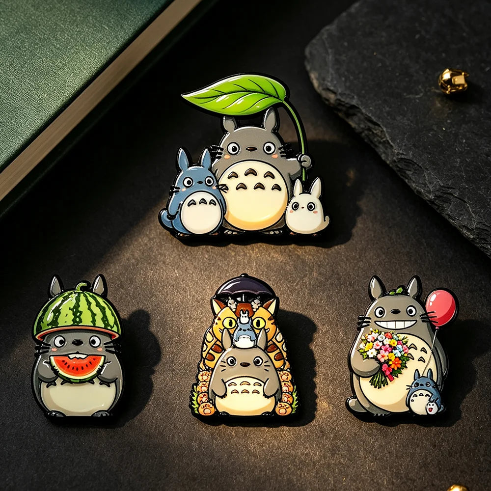4pcs Anime Cat Enamel Pin Set Cute Cartoon Manga Brooches for Backpack Hat Lapel Cosplay Jewelry Gift for Fans