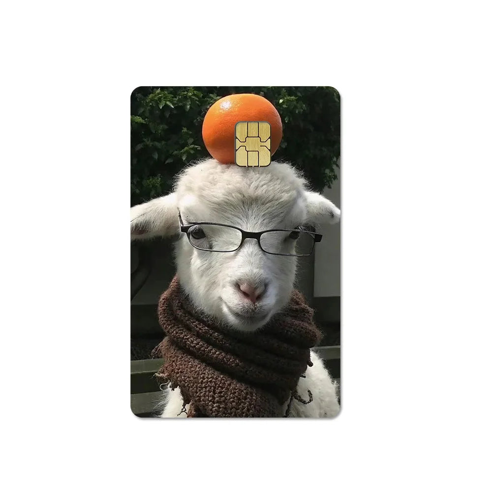 Cute Pet Puppy Kitten Lamb Credit Debit Card Sticker Bread Dog Bus Pass DIY Waterproof Small Chip Film Sticker Decoration Gift