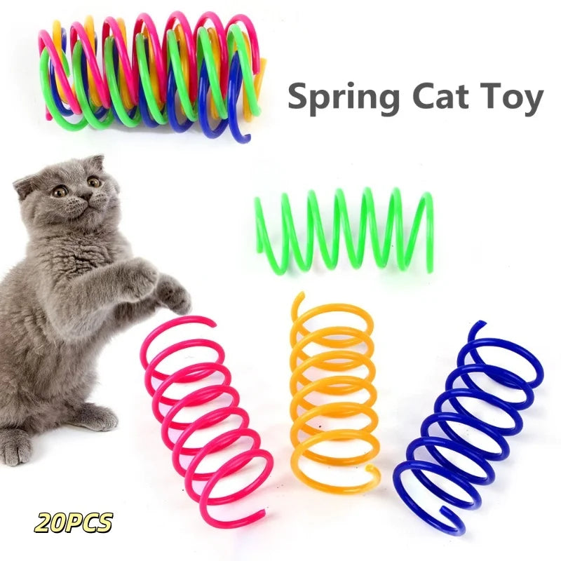 4/200Pcs Interactive Colorful Gauge Kitten Coil Spiral Springs Cat Toys for Kittens And Cats Pet Products