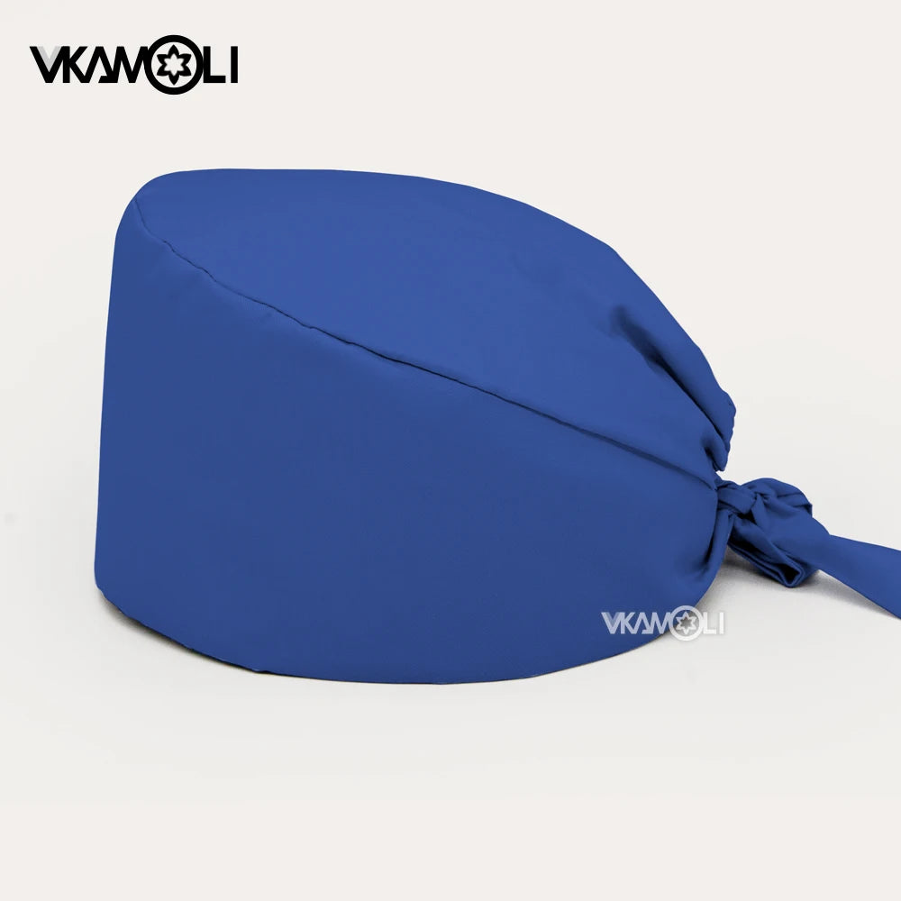 Solid Color Scrubs Caps Pet Grooming Agency Work Scrubs Beauty Work Hats Lab Nursing Scrubs Cap Gorro Enfermera Womens and Men