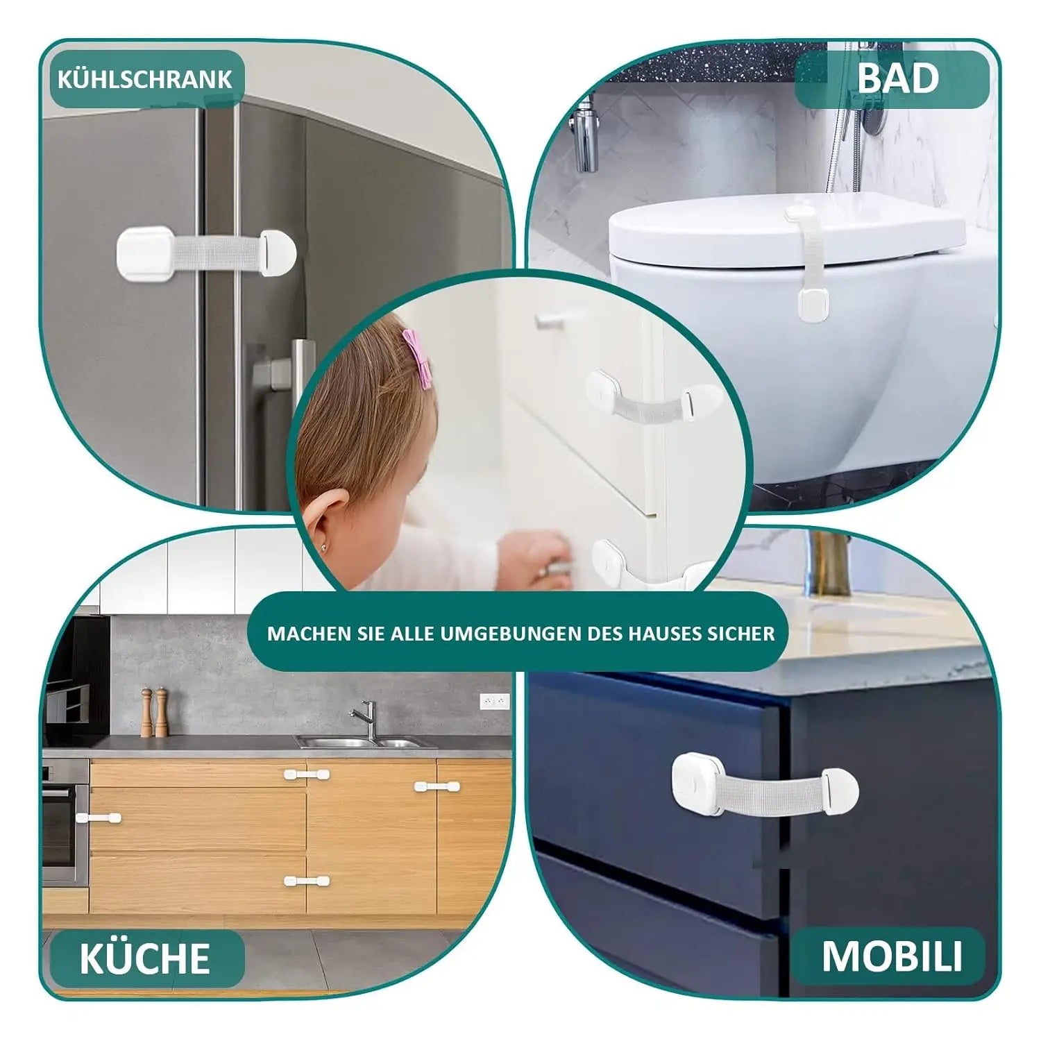 1/5/10-Pack Child Safety Cabinet Locks Baby & Pet Anti-theft Safety Protectors Plastic Drawer Door Lock Children & Baby Products