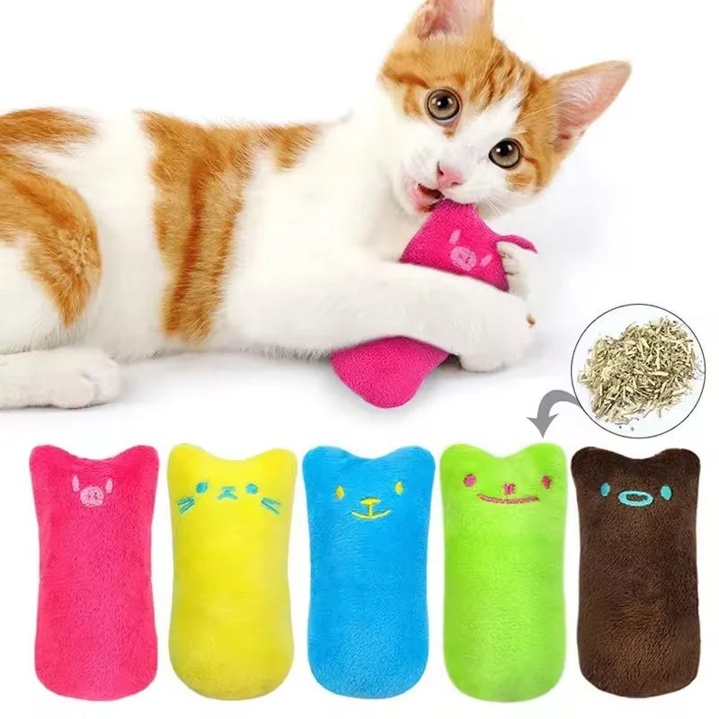 Catnip Plush Thumb Toy For Cats Scratch Resistant Chewable Kitten Molar Toy Interactive Self-Play To Relieve Boredom Durable