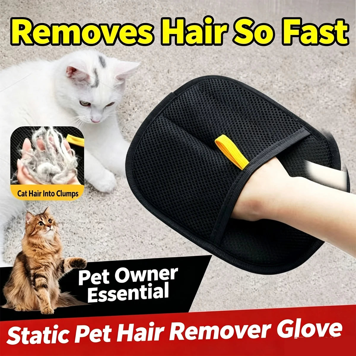 Clothing Reusable Pet Electrostatic Hair Removal Gloves for Sofas and Carpets Animal Dog Detagler Dogs Products Glove Remover