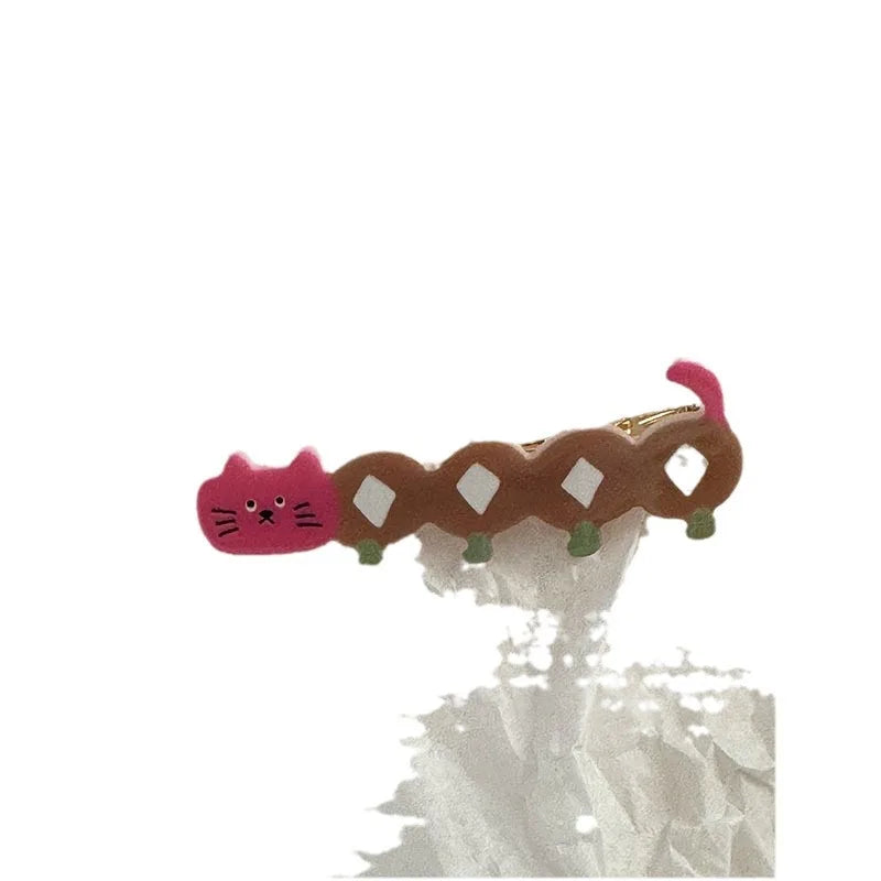 Cute long cat duckbill hair clip sweet girl heart bangs clip new Japanese and Korean cartoon headwear hair accessories for women