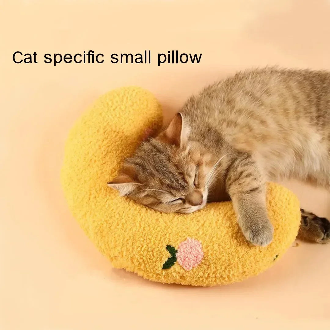 Cat Dog Sleeping Little Pillow Fashion Neck Protector  U-Shaped Pillow Kitten Headrest Cats Indoor Soft Calming Toy Pet Products