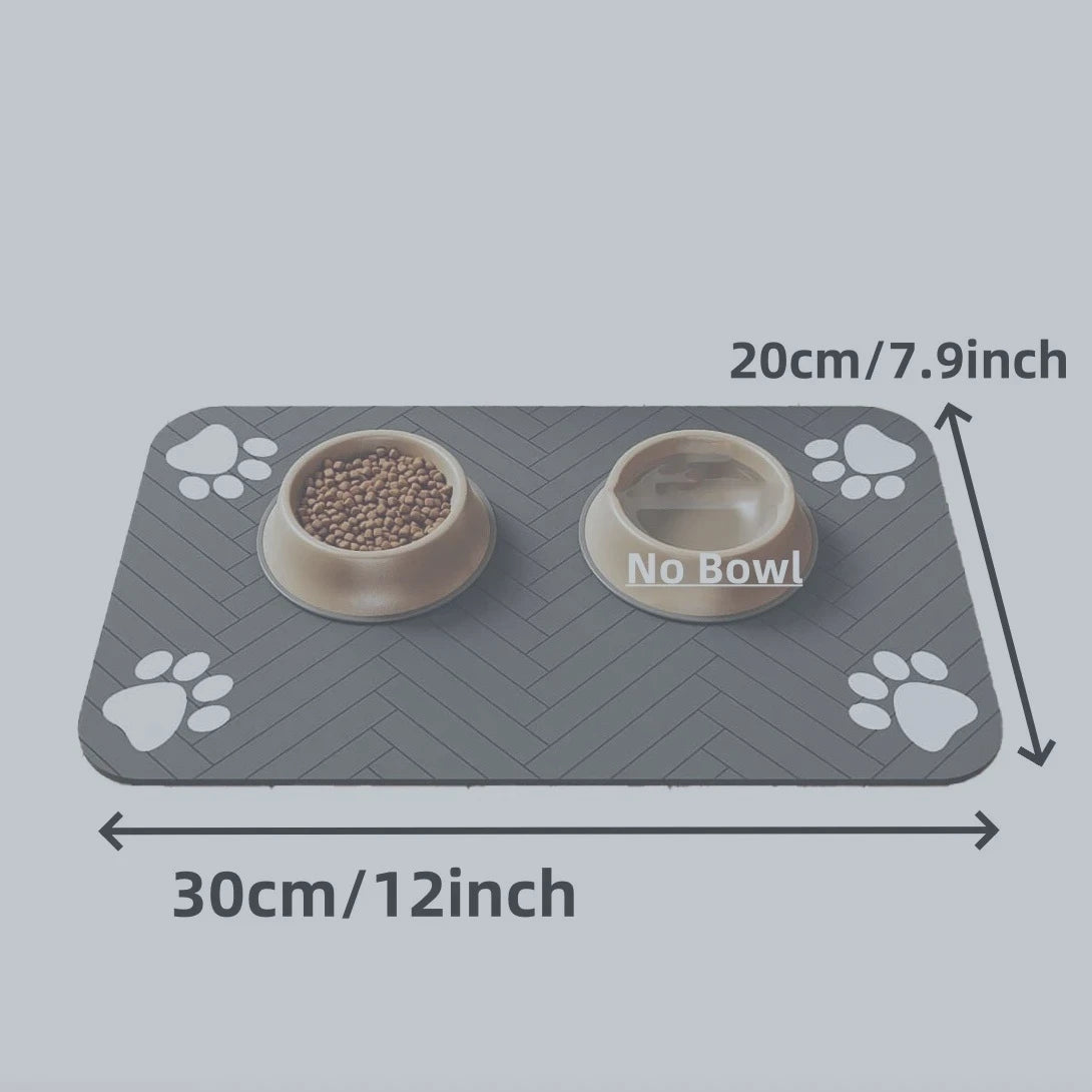 Little Kitten Dog bsorbent Pet Feeding Mat, Waterproof Placemat for Dog & Cat Food & Water Bowls, Quick-Dry Rubber Backing