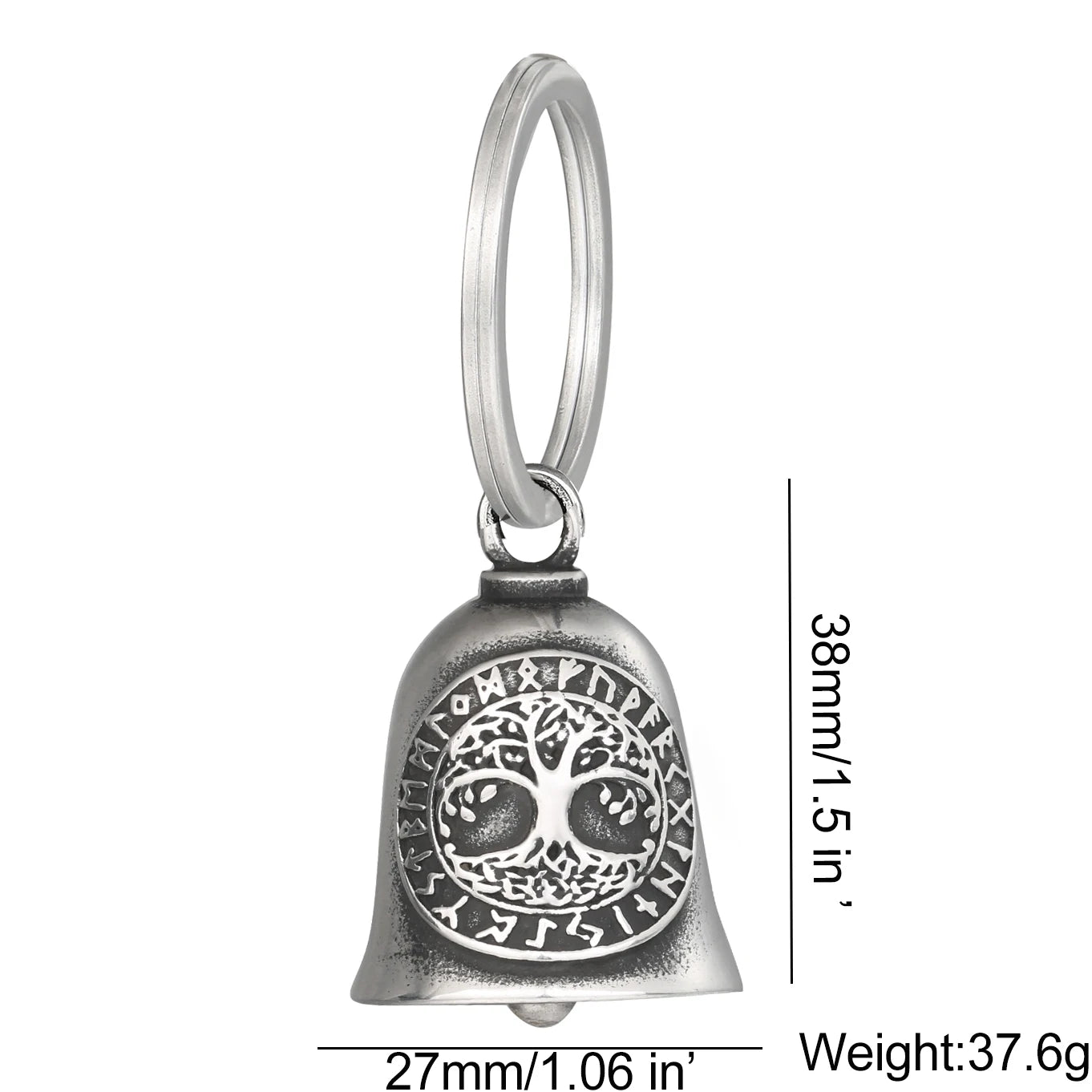 Motorcycle Guardian Bell Key Chain for Riders,Stainless Steel Biker Bells Accessories & Live To Ride for Luck