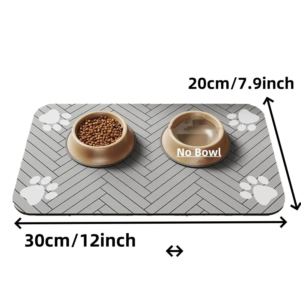 Little Kitten Dog bsorbent Pet Feeding Mat, Waterproof Placemat for Dog & Cat Food & Water Bowls, Quick-Dry Rubber Backing