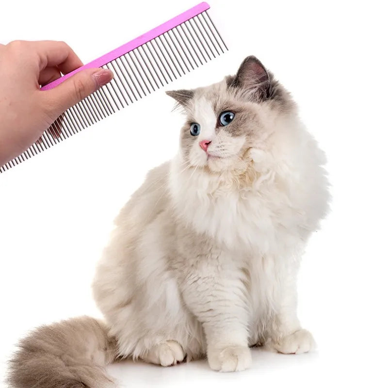 Dog Comb Stainless Steel Dog Brush Pet Grooming Massage Dogs Comb Brush Double Teeth Dogs Combs Cat Hair Remover Pet Products