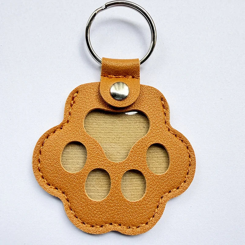 Dog Hair Collector Keychain Leather Pet Memorial Keepsake Fur Storage Pendant Charm Gift Keyring Anti Loss Pendant Accessories