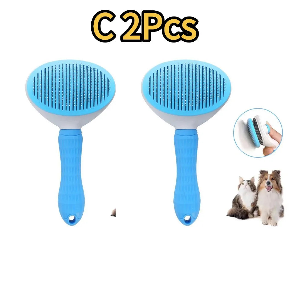 Pet Dog Brush Cat Comb Self Cleaning Pet Hair Remover Brush For Dogs Cats Grooming Tools Pets Dematting Comb Dogs Accessories