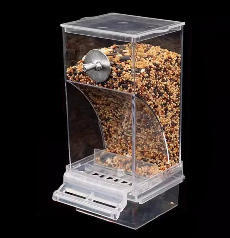 Parrot Feeder Anti-Spill Transparent Bird Food Box Clear Feeding Device for Parrots Durable Bird Feeding Box