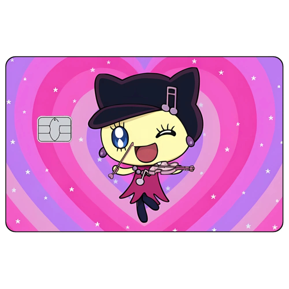 Cute Cartoon Mametchi Credit Card Skin Sticker Electronic Pet Matte Stickers for VISA Cards and Other IC Magnetic Cards Decal